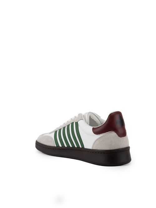 Sneakers Boxer in pelle e suede Bianco/Verde/Rosso DSQUARED2 | SNM0364 0154118M1373